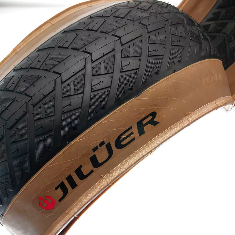 Nouveau JILUER 26x4.0 pneu de vélo vélo de neige demi chauve vélo gros 26 pouces pneu pliant cyclism