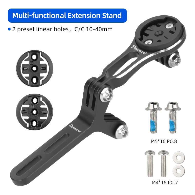 Support de fixation pour ordinateur de vélo Deemount, double support d'extension en alliage à 3 four