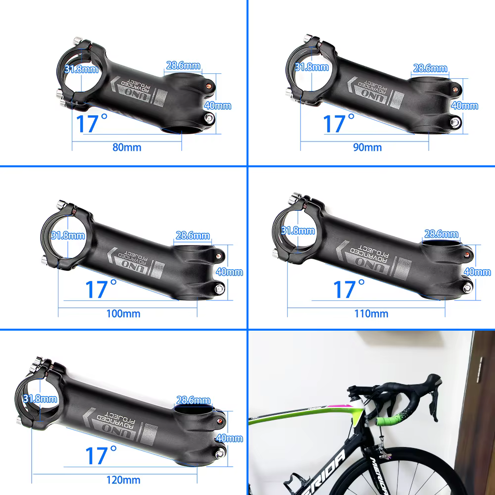 UNO tige de vélo ultralégère 7050 alliage d'aluminium 7/17 degrés vtt tige de vélo de route de monta