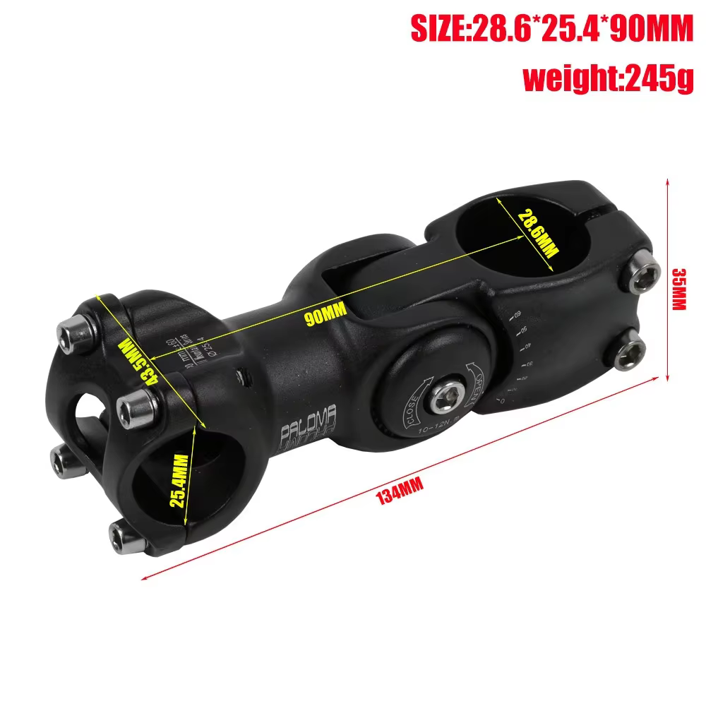 Potence pour guidon de vélo de route et VTT, pièce détachée pour bicyclette, 25.4/31.8mm, 90-130mm