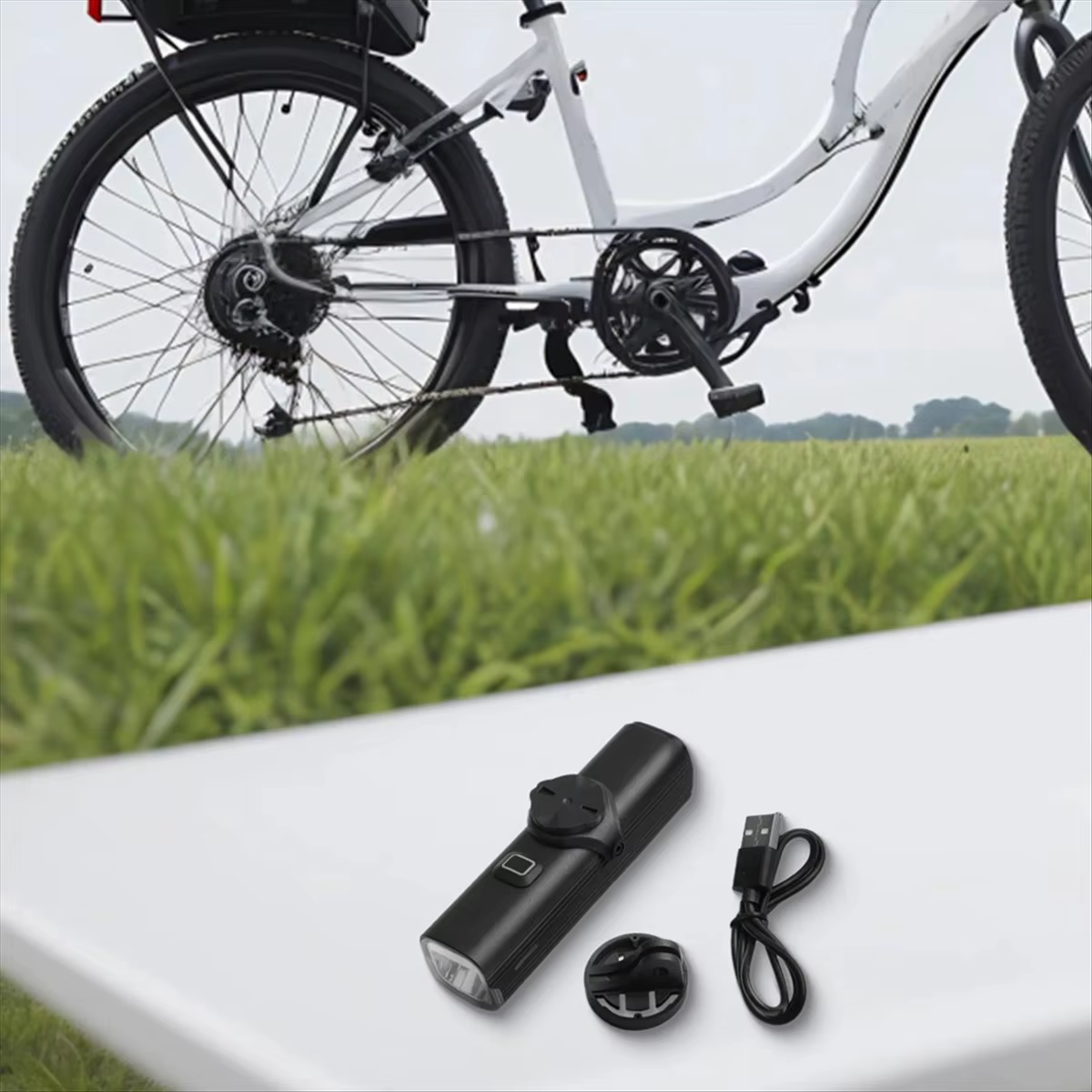 Lumière de vélo Rechargeable USB, lumières de vélo pour la conduite de nuit, luminosité de 1200 lume