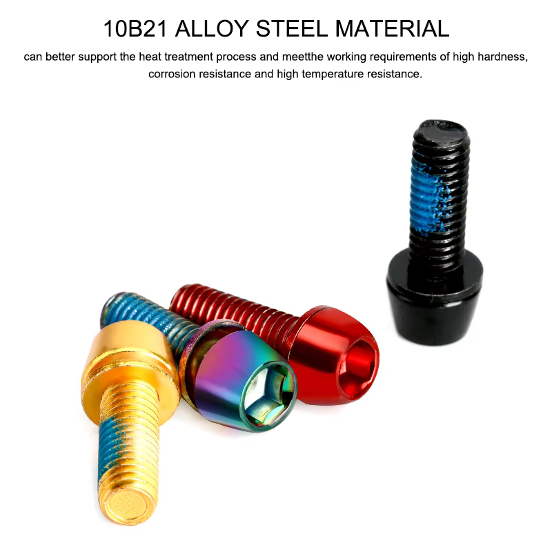 Pince à boulon d'étrier de frein à disque de vélo, vis fixes M6 x 18MM, acier allié coloré plaqué ti