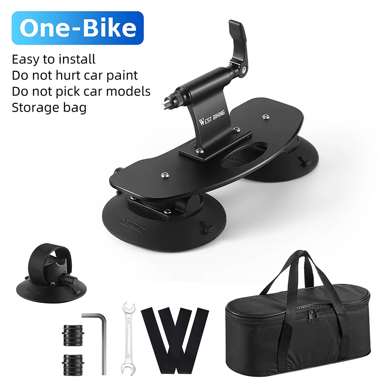 WEST BIKING – porte-vélo universel à aspiration sous vide pour vélo de voiture, pour 1 à 2 vtt/vélos