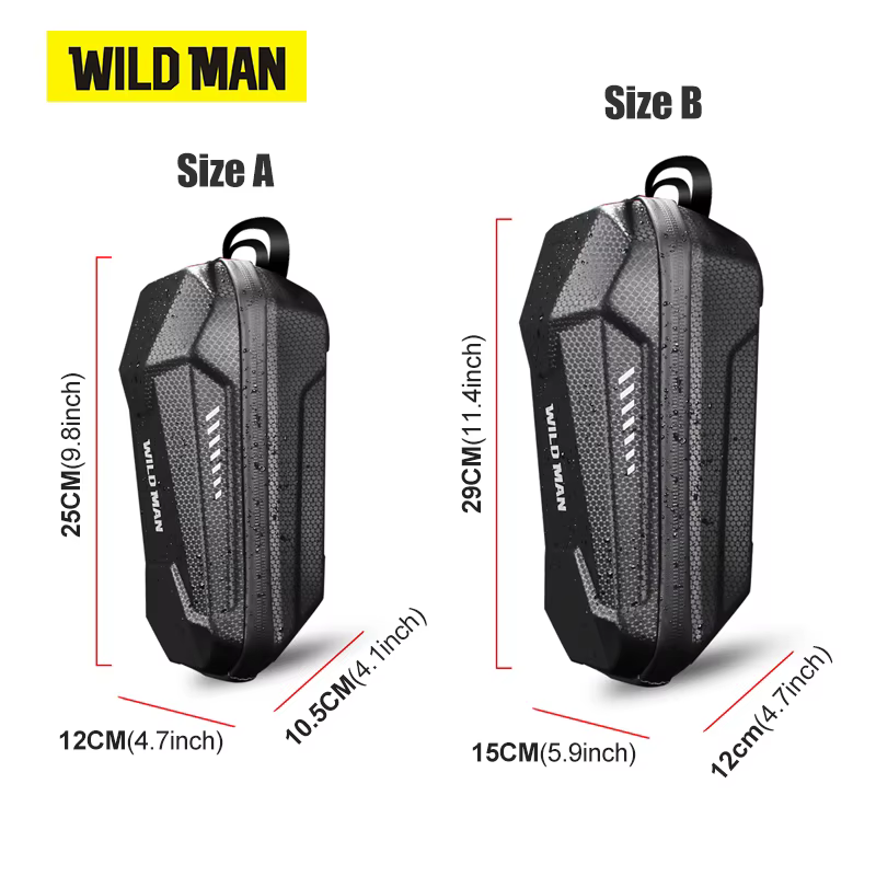 WILD MAN ES8 sac de guidon de vélo sacoches EVA coque dure avant Balance Scooter haute capacité carb