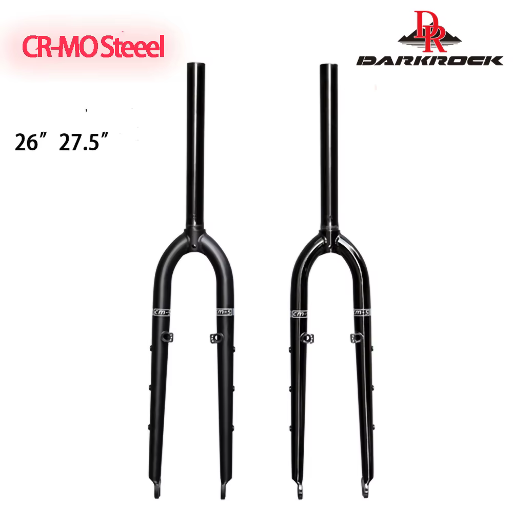 26/27.5ER DARKROCK CM-5 Cr-Mo Steels Fourche Avant 28.6mm DISC et V Frein VTT Rigide Fourche VTT Piè