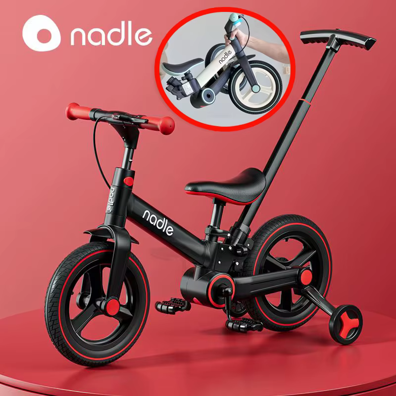 Vélo d'équilibre pour enfants 4-en-1, vélo pliable à pédales pour filles et garçons de 1 à 6 ans