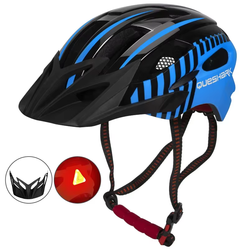 ESHARK-Casque de cyclisme ultraléger avec feu arrière LED pour homme et femme, casquette de sécurité