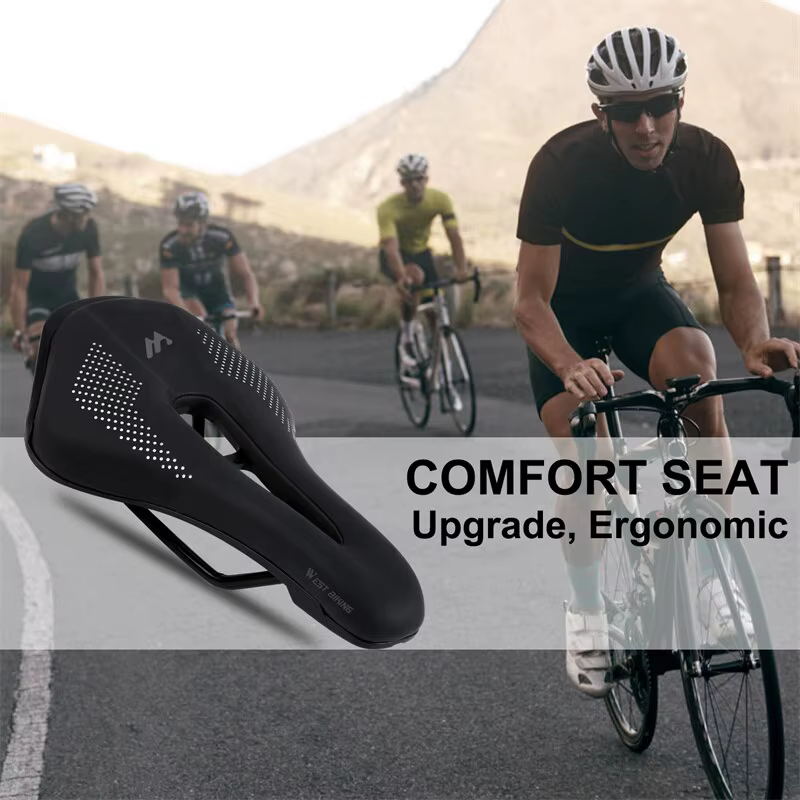 WEST VÉLO Ultraléger Montagne Vélo Selle VTT Court Nez Vélo De Route Siège PU En Cuir Creux Prostati