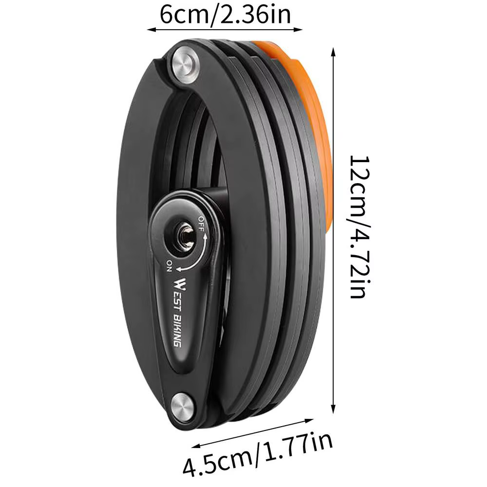 Serrure de vélo pliable, antivol, étanche, en acier allié, pour Scooter, avec support réfléchissant