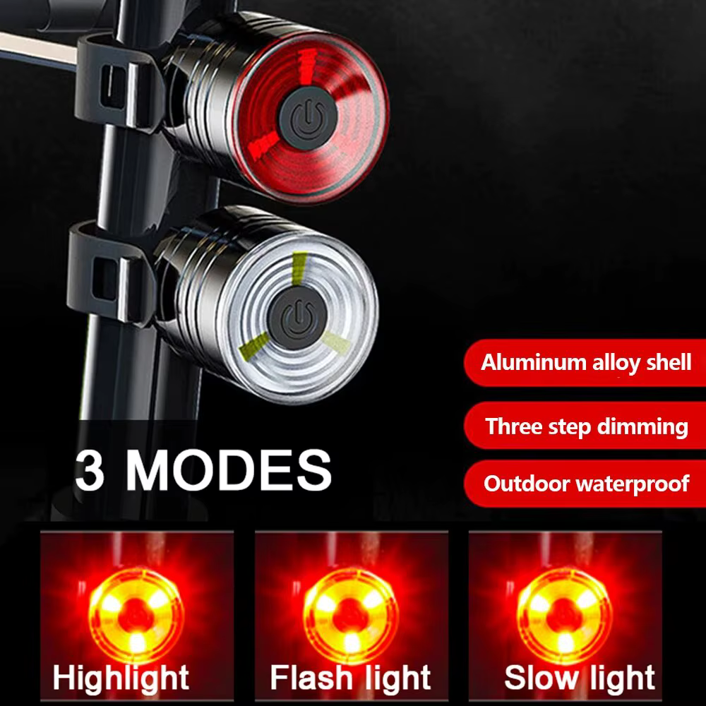 Feu arrière de vélo LED étanche, 3 Modes d'éclairage, en alliage d'aluminium, pour tige de selle de