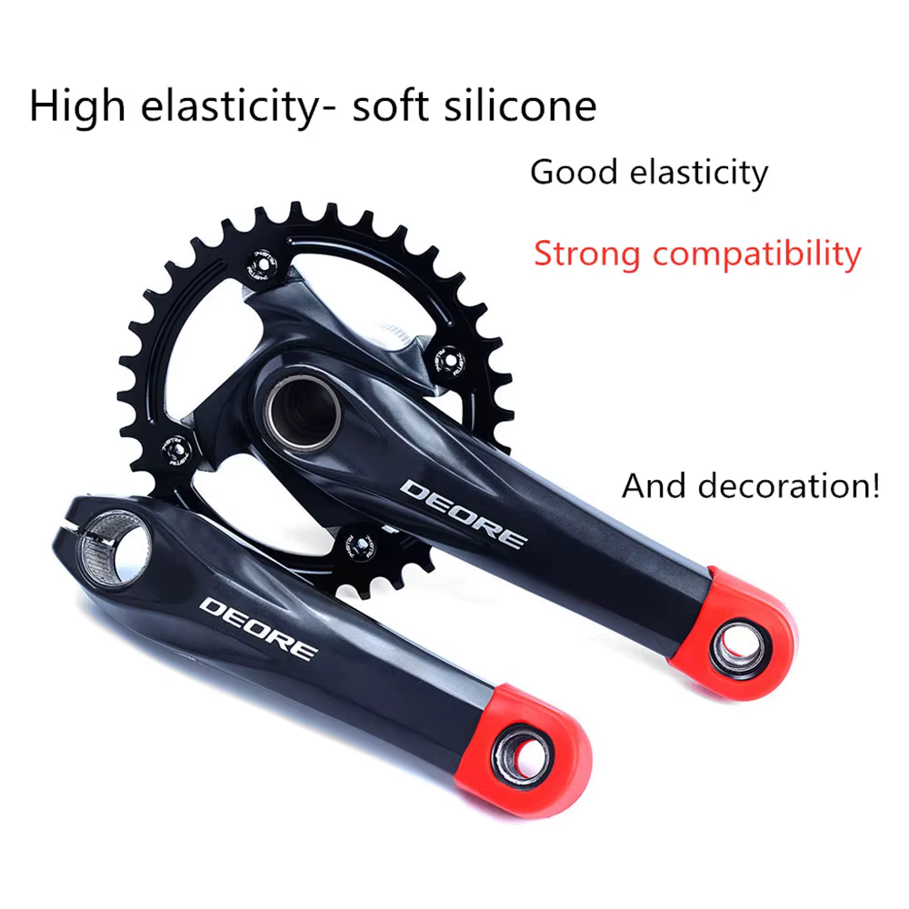 Couvercle de protection de bras de manivelle de vélo en Silicone, 2 pièces, capuchons de protection