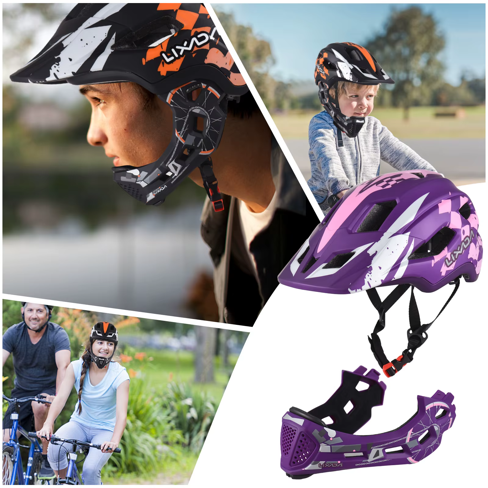 LIXADA Casque de Cycle pour Enfants Casque intégral détachable Casque de Cycle réglable pour Enfants