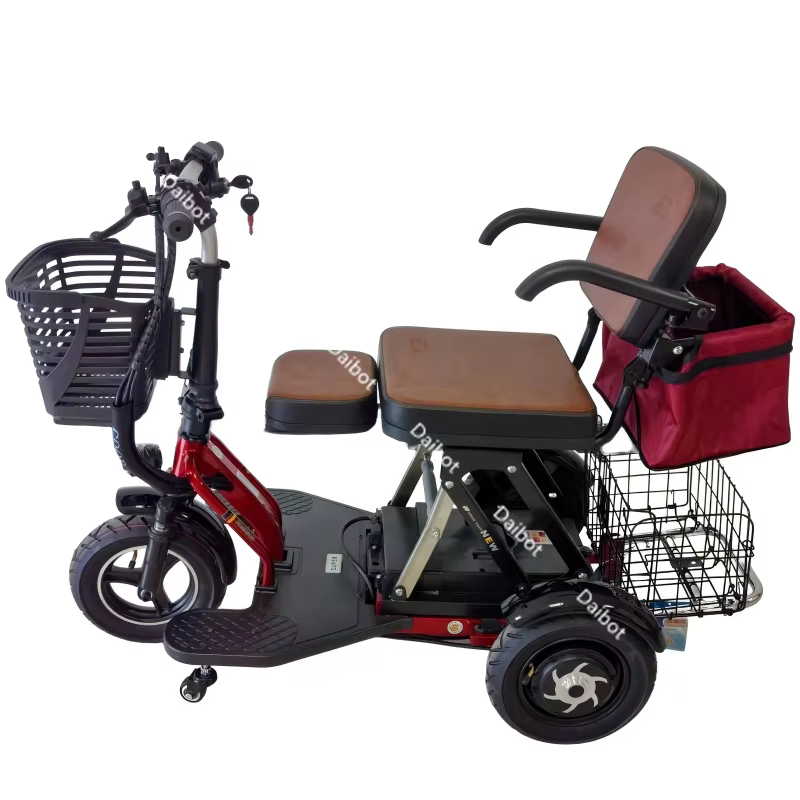 Famille Parents enfant Scooter électrique 2 sièges 3 roues personnes âgées 700W Anti rouleau nouveau