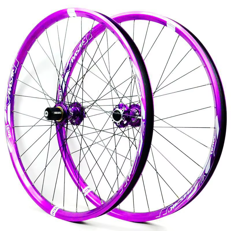 Paire de roues vtt violet 24/26/27.5/29 pouces Dirt Jump VTT jante large de 31mm moyeu à double verr