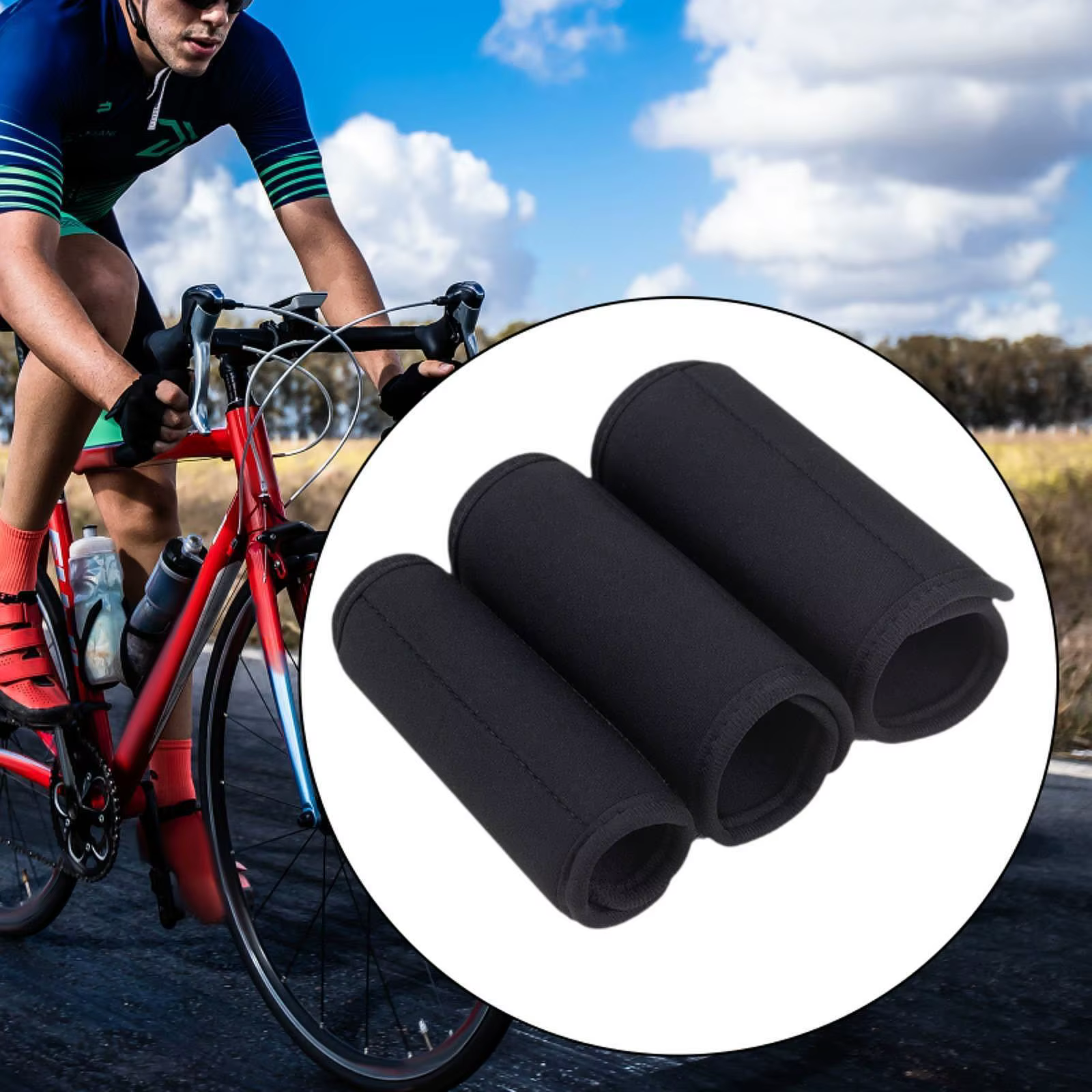 Protecteur de cadre de vélo 2 pièces, coussin en néoprène et housse en Fiber de carbone pour envelop