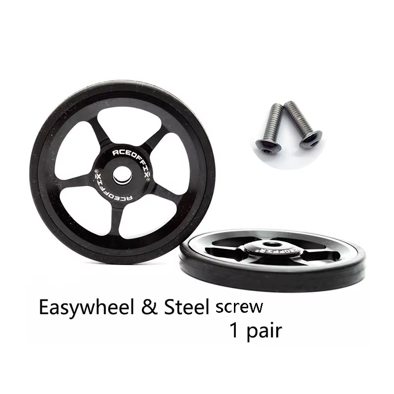 Aceoffix 1 paire de vélo pliant roue facile pour Brompton 60mm EZwheel roue de poussée en alliage d'