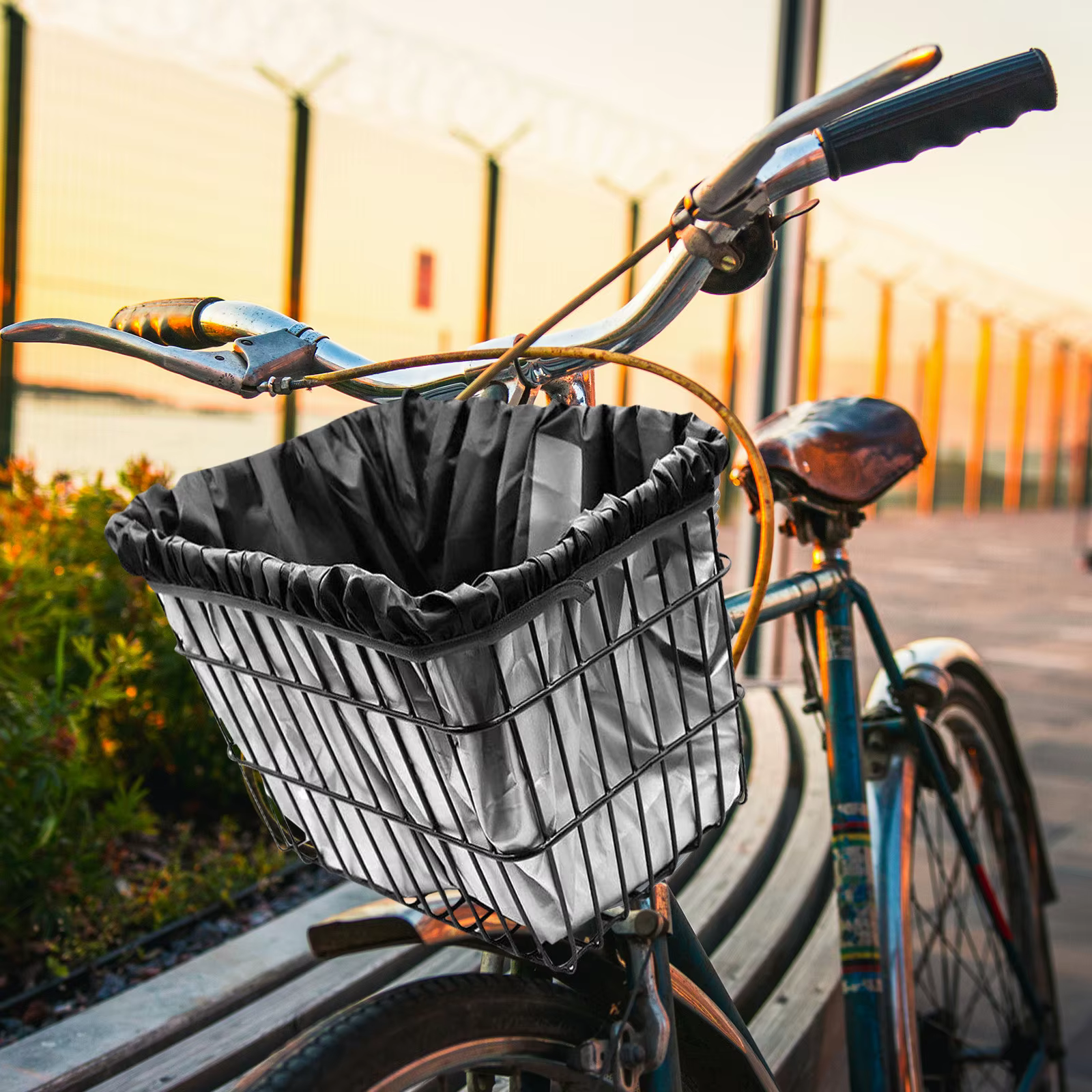 Housse de protection imperméable pour panier avant de vélo, doublure anti-poussière, pare-soleil, ac