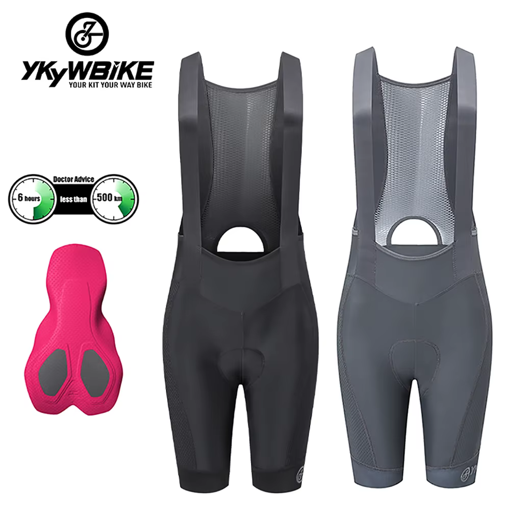 YKYW Femme cyclisme cuissard collants rembourrés vélo pantalon élastique été vélo de route Long Ride