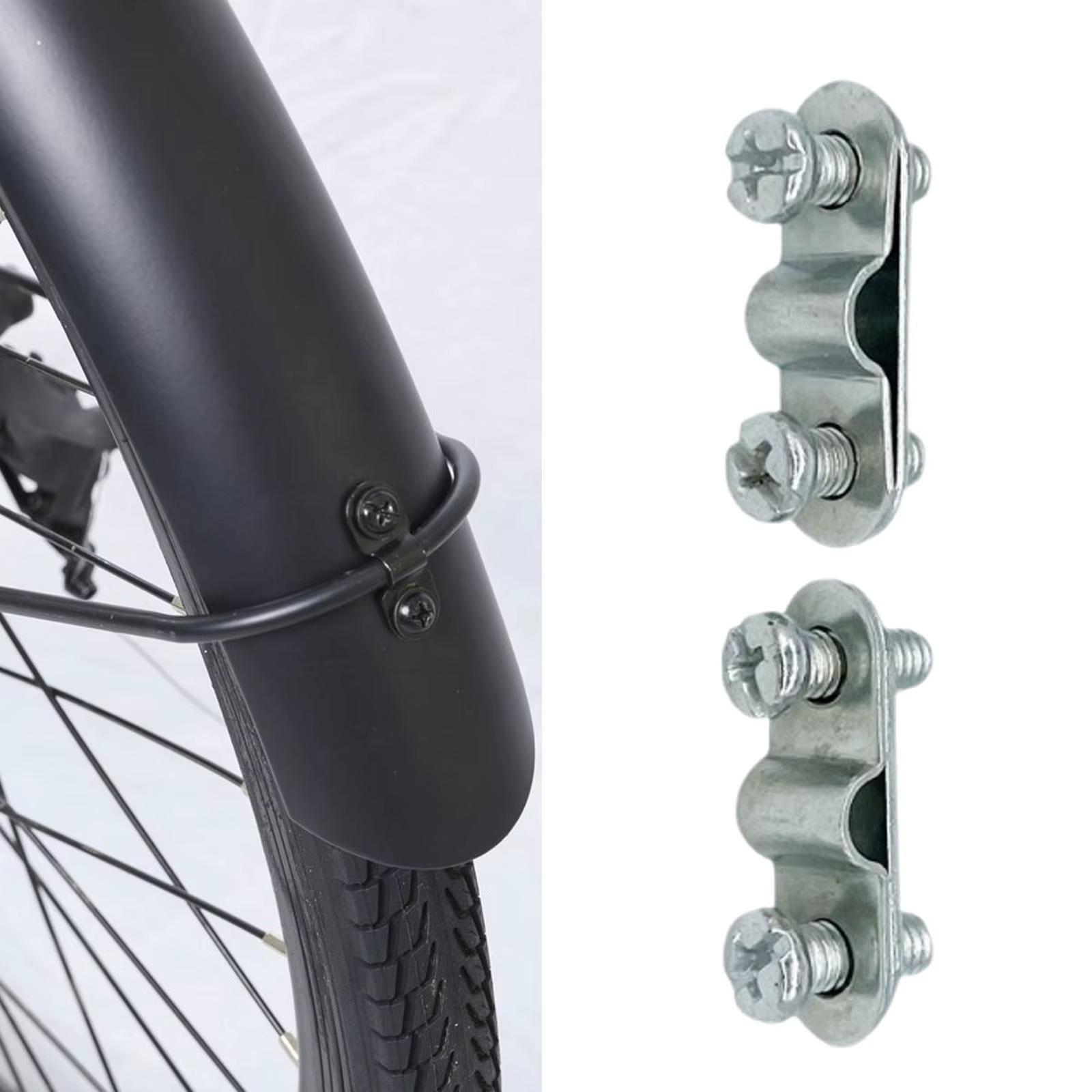 2 plaques de fixation pour garde-boue de vélo, plaque de fixation, pince de fixation, installation f