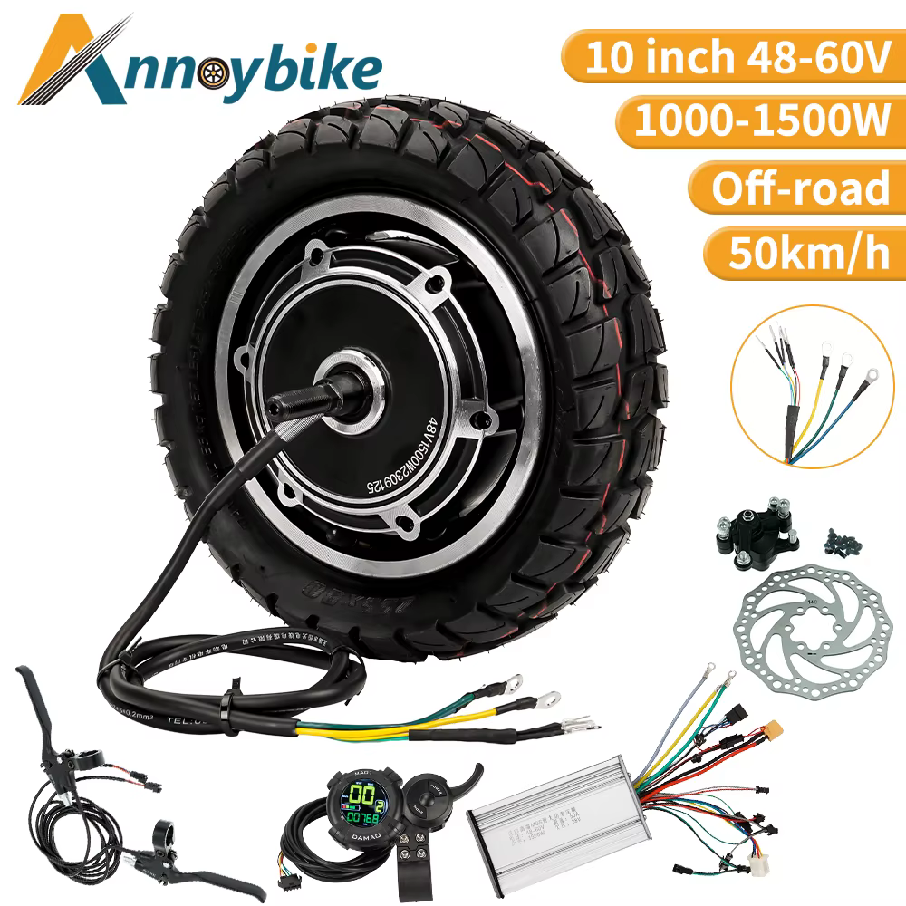Moteur de trottinette électrique 10 pouces 48V 60V 1000W 1200W 1500W avec contrôleur 30A, écran LCD 