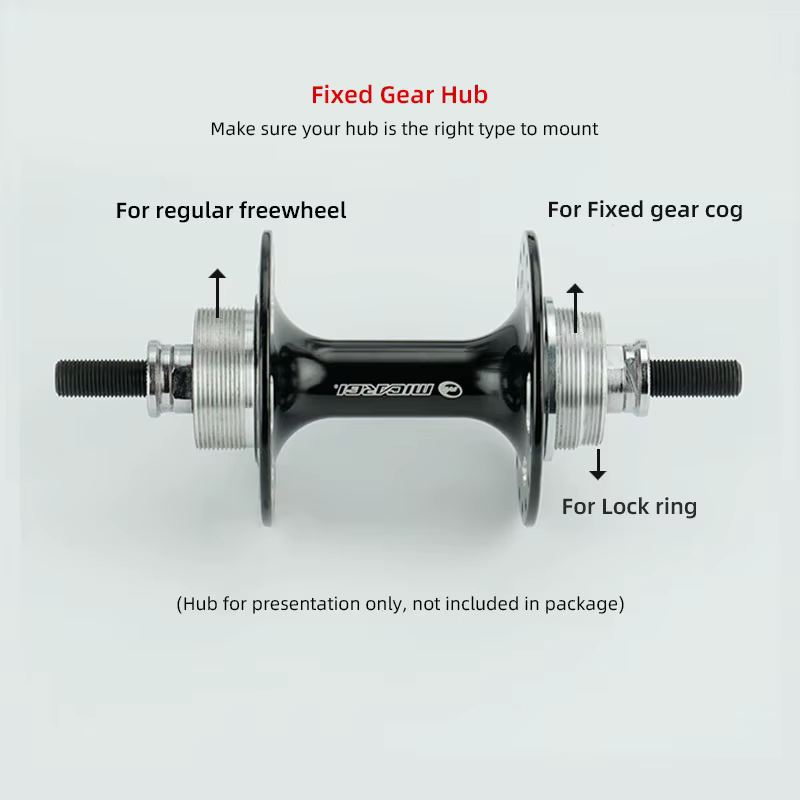 Vélo engrenage fixe 13T 14T 15T 16T 17T 18T, roue libre, verrouillage du moyeu, 1 vitesse, anneaux d