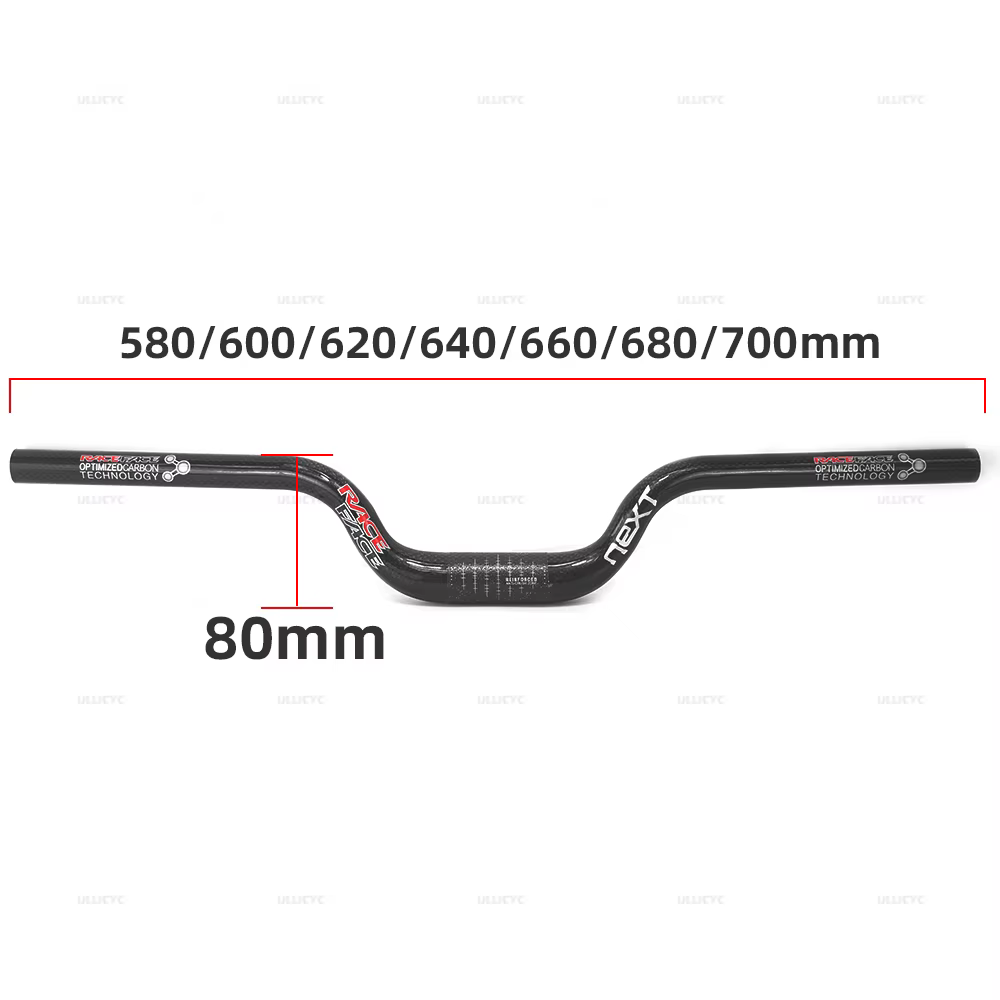 Guidon élévateur en carbone pour VTT et BMX, guidon brillant, visage de course NEXT, 31,8 mm, diamèt