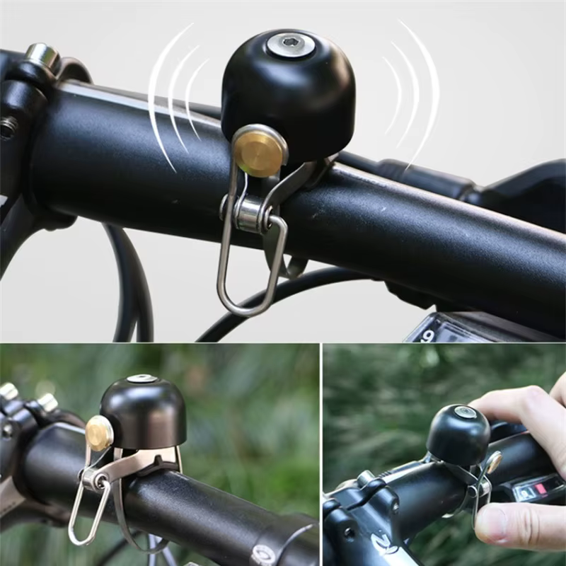 Sonnette de vélo classique rétro, son clair et fort, en acier et cuivre, anneau de guidon de vtt, kl