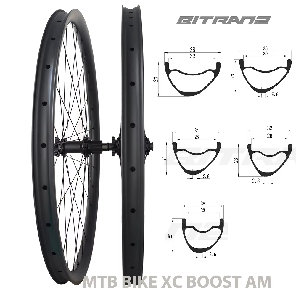 29er vtt vélo roues 23mm haute asymétrique 36mm 34mm 32mm 30mm 28mm de large 28h Tubeless disque XC 