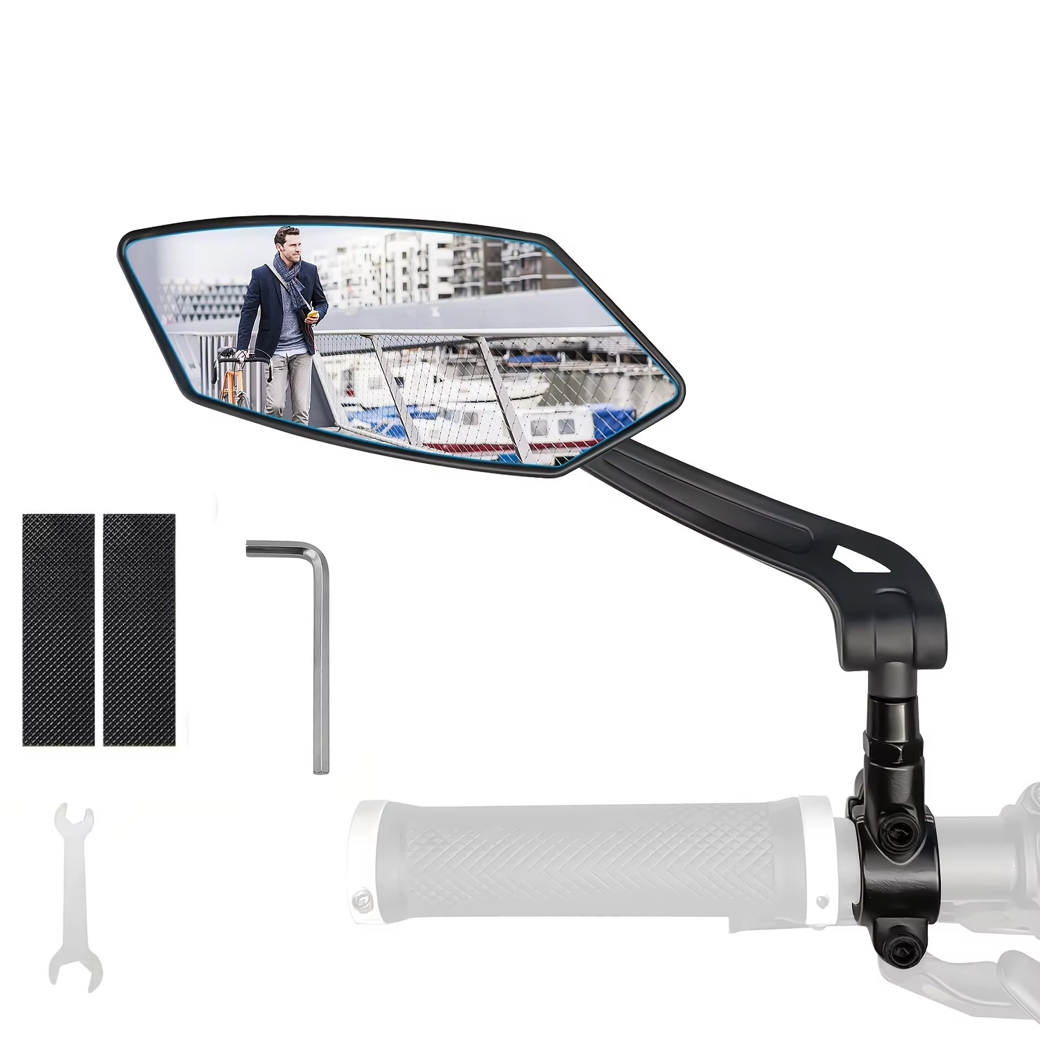 Rétroviseurs de vélo rotatifs à 360 degrés pour guidons avec lentille en verre anti-rayures, rétrovi