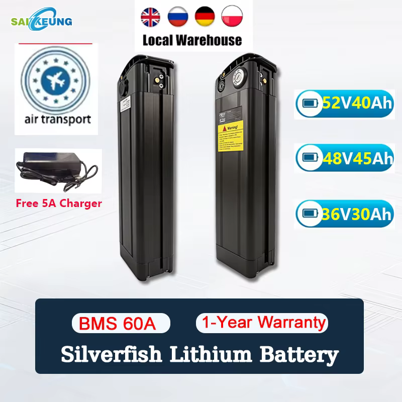 Batterie de vélo électrique pliable 48V 50Ah 36V 52V 60V 72V 25Ah 30Ah 40Ah 45Ah 60Ah 750W 1000W 200