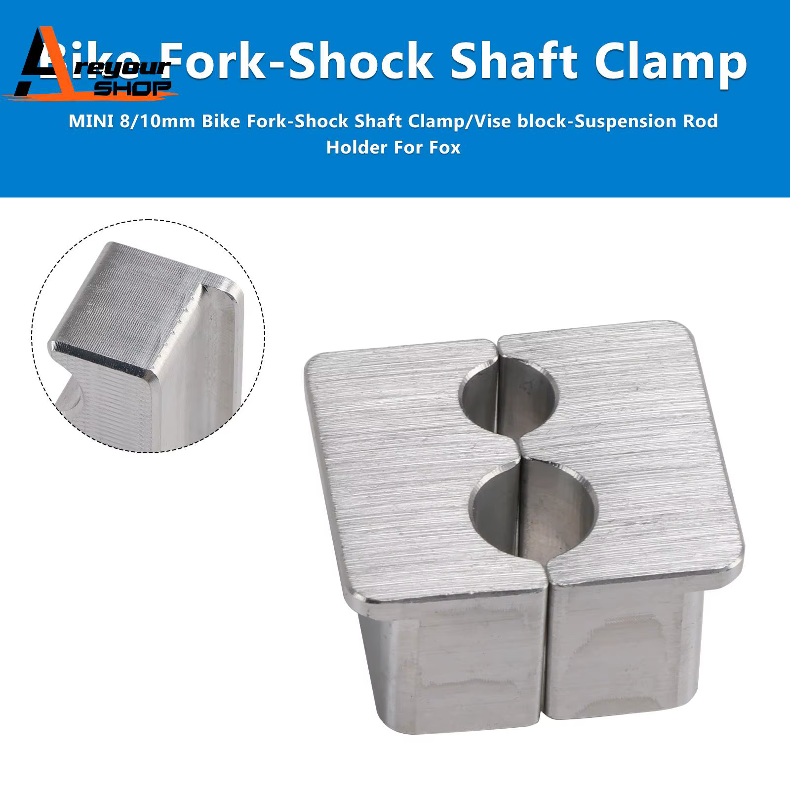 Areyourshop Mini pince d'arbre de Suspension de vélo 8/10mm pour fourche Fox et Service de choc arri