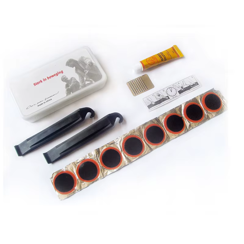 Kit de réparation de pneus crevés pour vélo, ensemble d'outils portables en caoutchouc pour réparati
