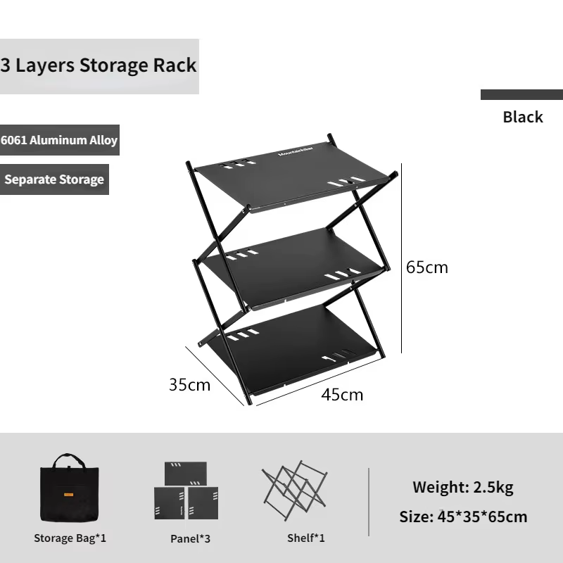 MOUNTAINHIKER support à trois niveaux étagère de rangement extérieure étagère pliante Portable Campi