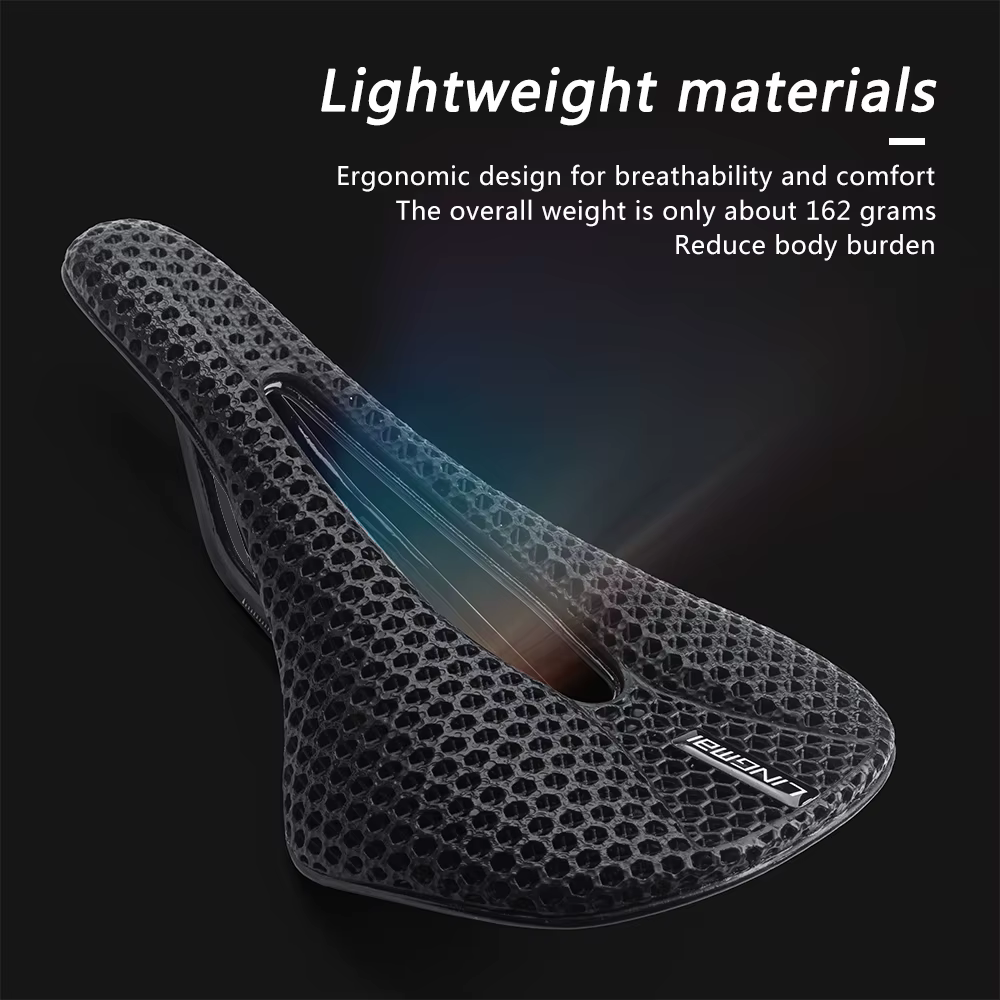 LINGMAI selle ultralégère entièrement en carbone imprimé en 3D 162g siège de vélo route vtt sièges d