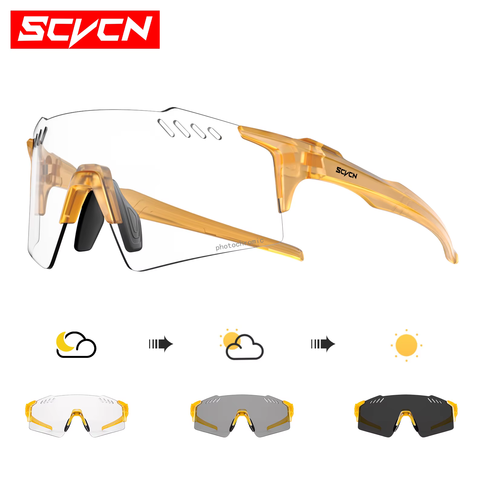 SCVCN lunettes de cyclisme photochromiques UV400 lunettes de vélo sport vtt Sports de plein air Golf
