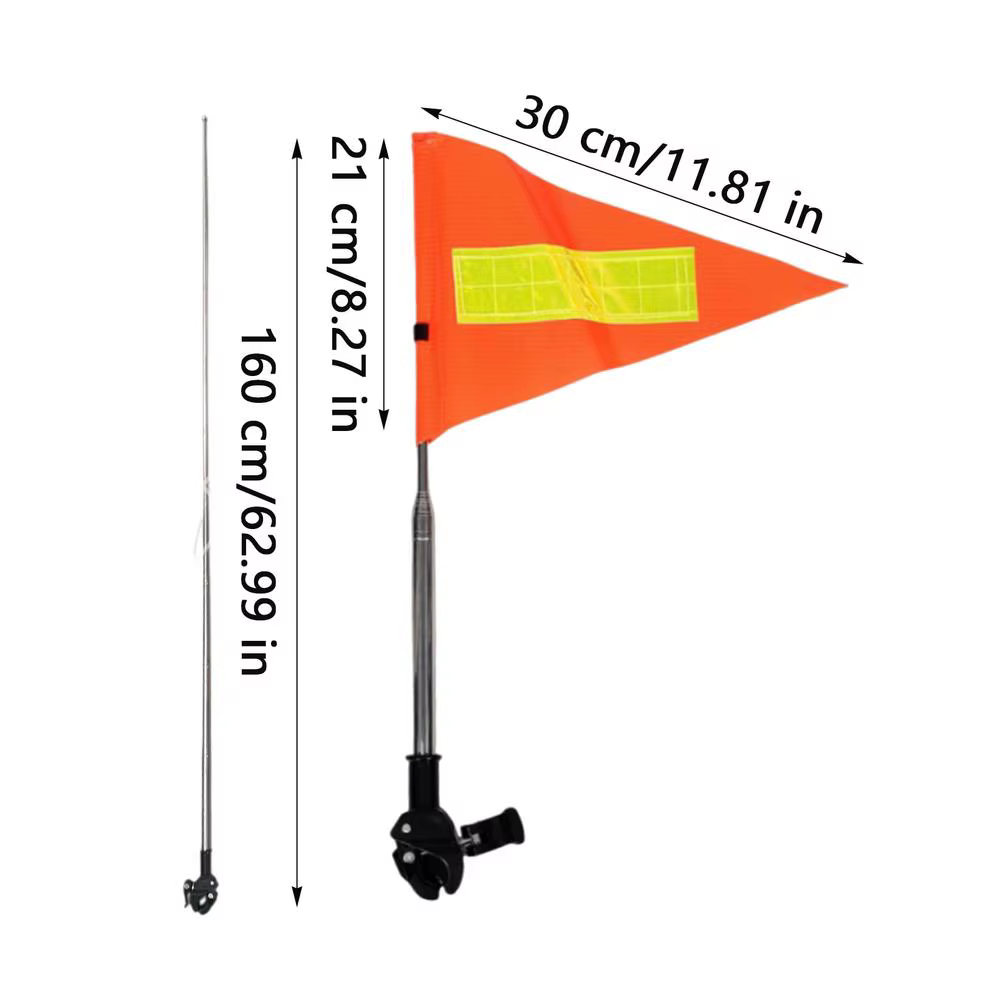 Drapeau de vélo avec poteau pour la sécurité, drapeau de vélo réfléchissant haute visibilité, access