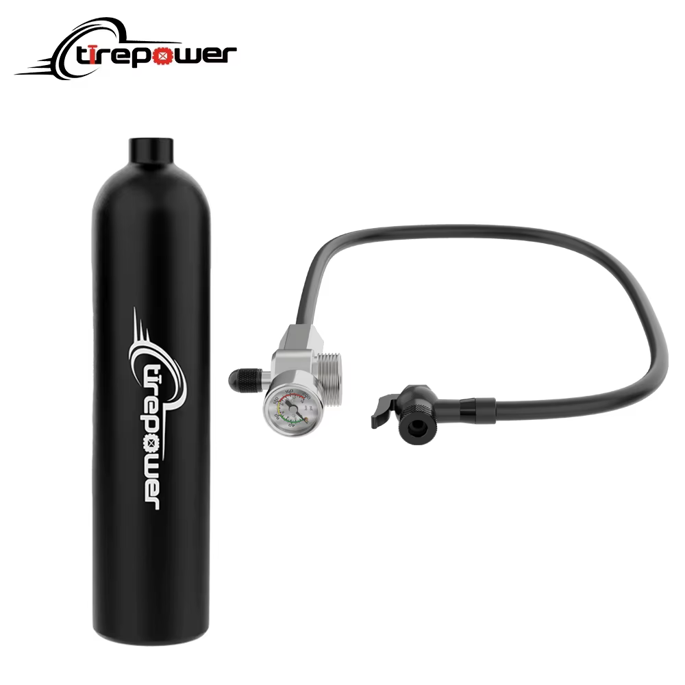 Pompe à vélo 1,3 L pour pneus tubeless/tubelessless, pression max. 200 PSI, compatible avec les valv