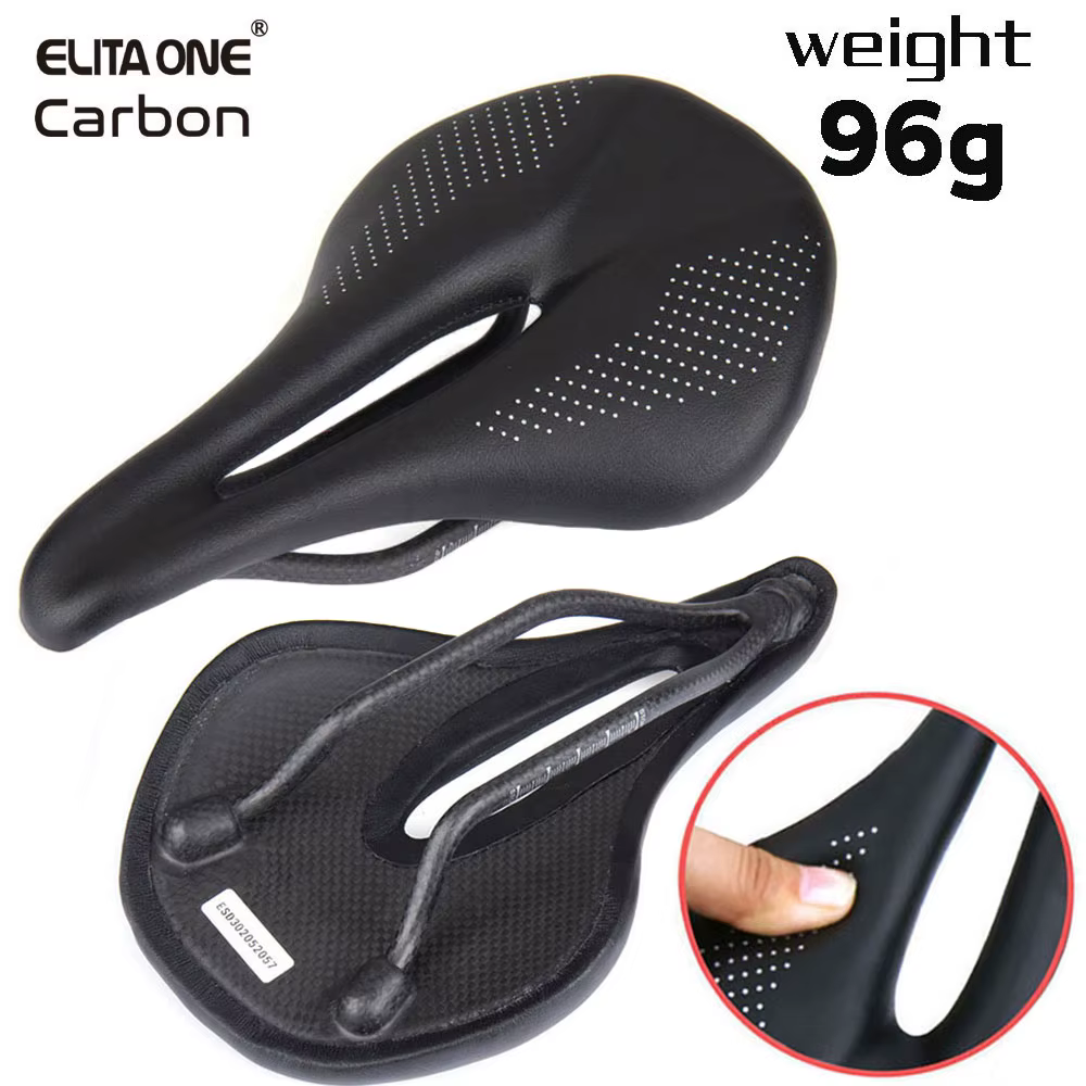 ELITA ONE selle en carbone Super légère 240x143/155mm 96g vtt vélo de route coussin en cuir siège de