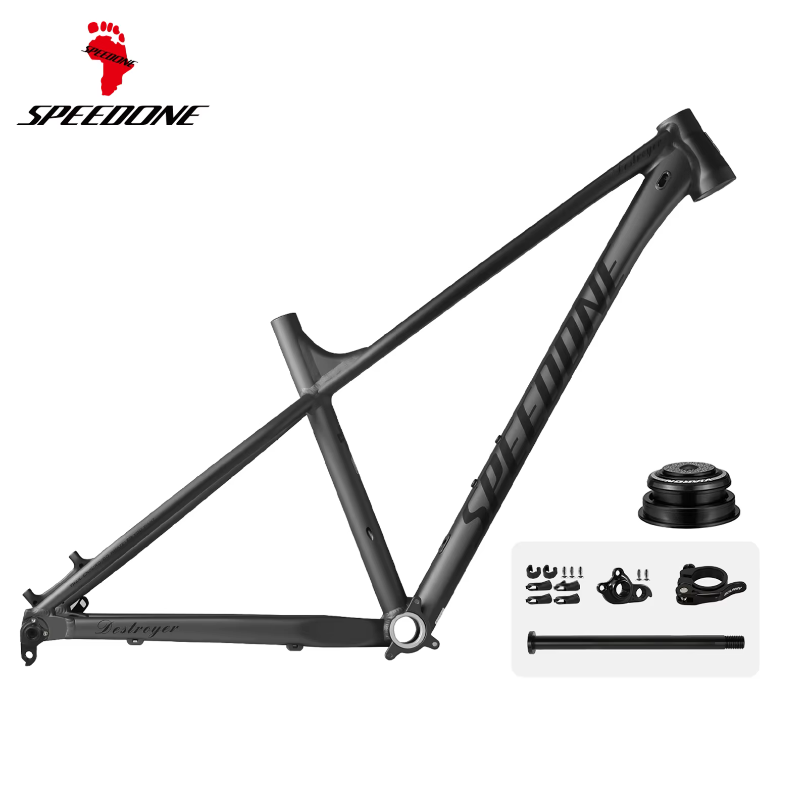 SPEEDONE-Cadre de vélo Racetrack conique ultraléger, aluminium VTT, routage interne, axe traversant