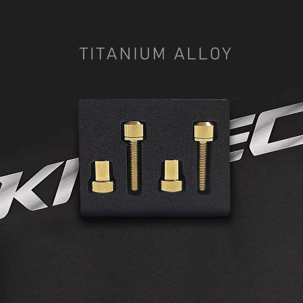 KRSEC – boulons de tige TC4 en alliage de titane M5x18mm, vis de tige de guidon de vélo avec rondell