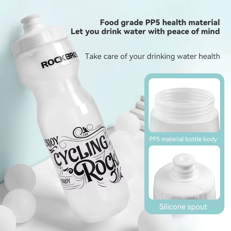 ROCKBROS-Bouteille d'eau en plastique pour vélo de route et VTT, accessoire portable de grande capac