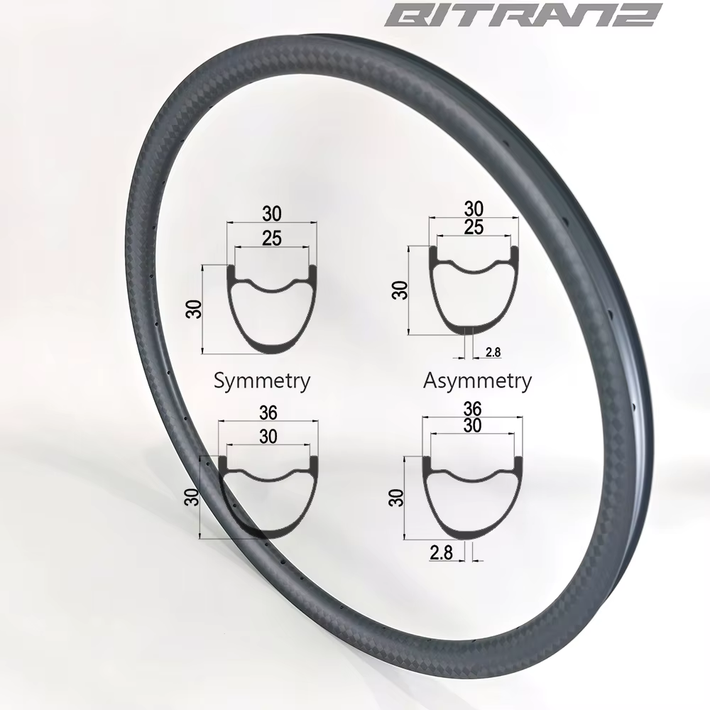 VTT 29er 27.5er roue Tubeless en carbone 30mm 36mm XC Boost AM ENDURO vtt jante de vélo symétrie asy