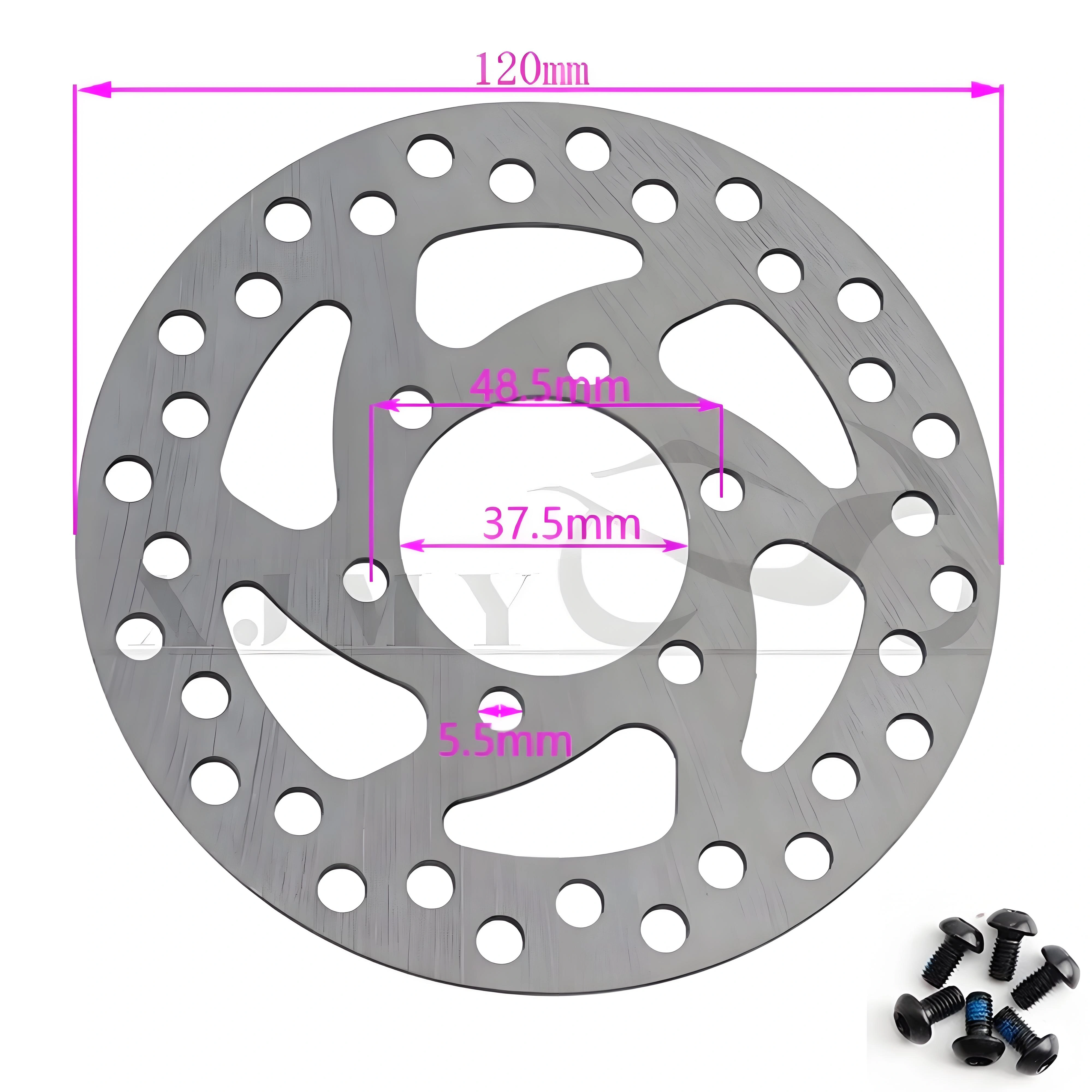 Rotor de frein à disque en acier inoxydable 120, 6 trous, 120mm, disque avec 6 boulons pour VTT, sco