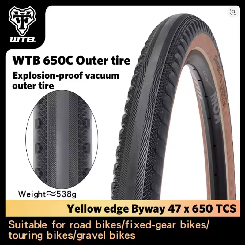 Pneu de vélo de route/gravel WTB Byway 47 * 650C, pneu extérieur pliable anti-crevaison pour VTT
