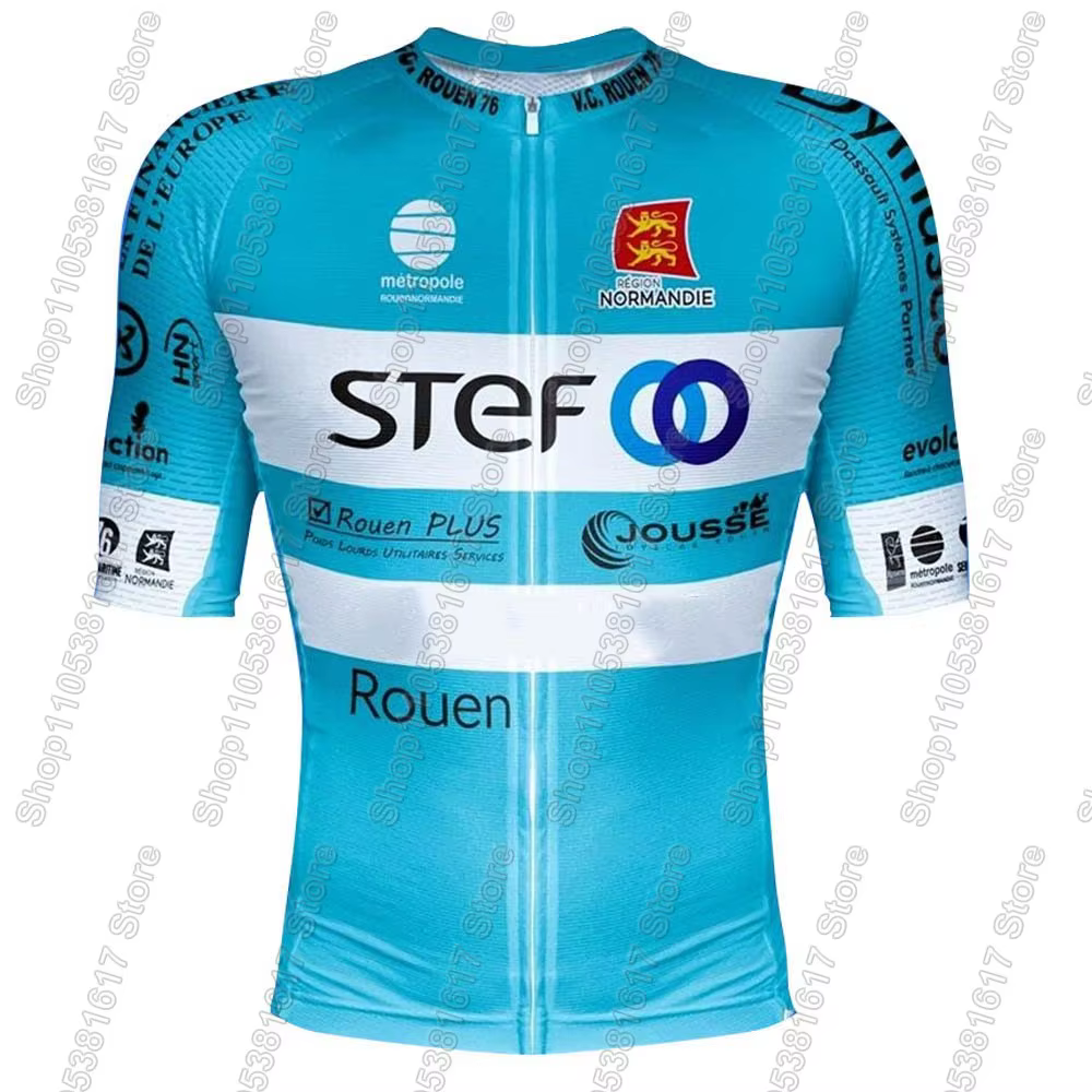Ensemble Maillot et Cuissard Cycliste Veloce Club Rouen France 2026 pour Homme – Tenue d'Été Vélo de