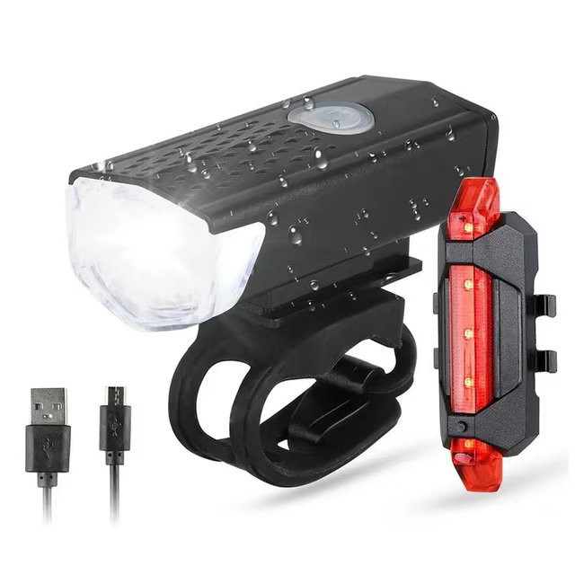 Feu avant de vélo Rechargeable USB, feu arrière rouge, facile à installer, 3 Modes, accessoires de v