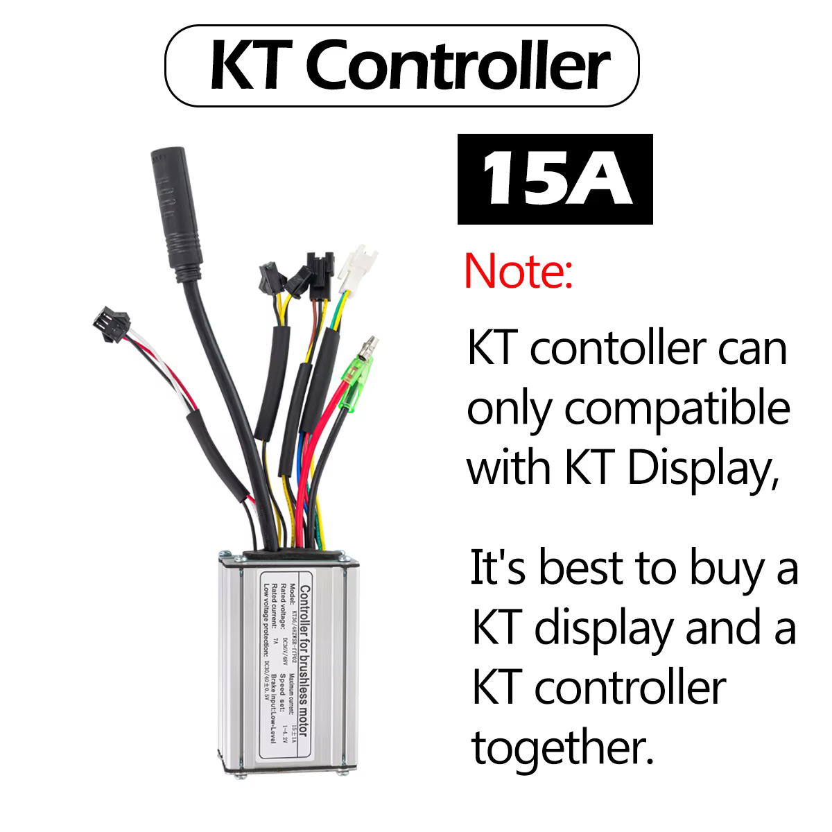 Contrôleur KT 15A 17A 22A contrôleur de vélo électrique avec panneau d'affichage LCD3 36V 48V pour a