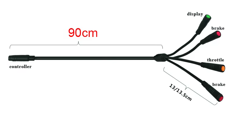 Câble étanche pour vélo électrique Julet 1 à 4 câble principal 8 broches pour afficher l'accélérateu