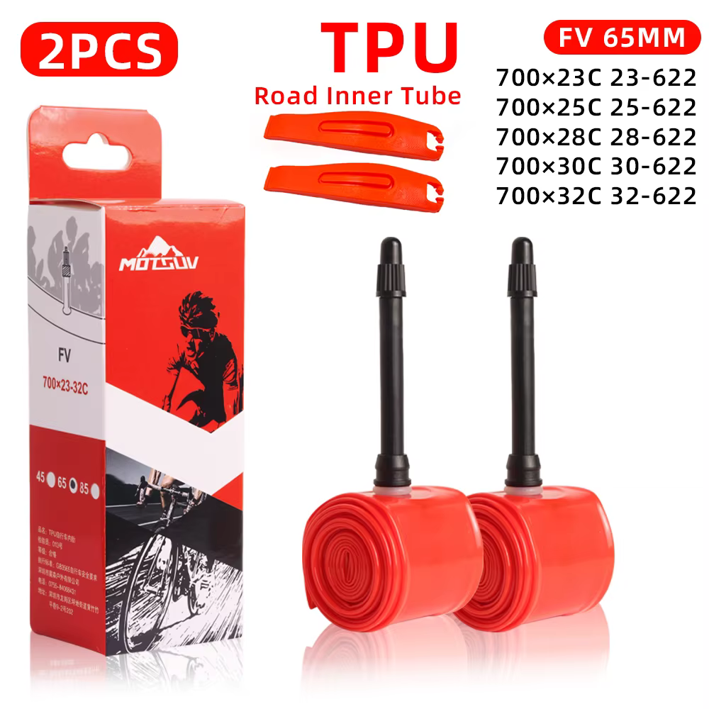 Chambre à air TPU pour vélo de route 28g 700x23C 25C 26C 27C 28C 30C 32C, pneu de vélo 700C avec val