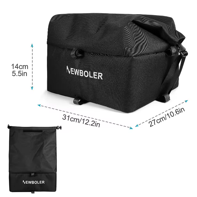 NEWBOLER E-Bike porte-bagages sac en métal lourd grande capacité vélo arrière panier voyage en plein